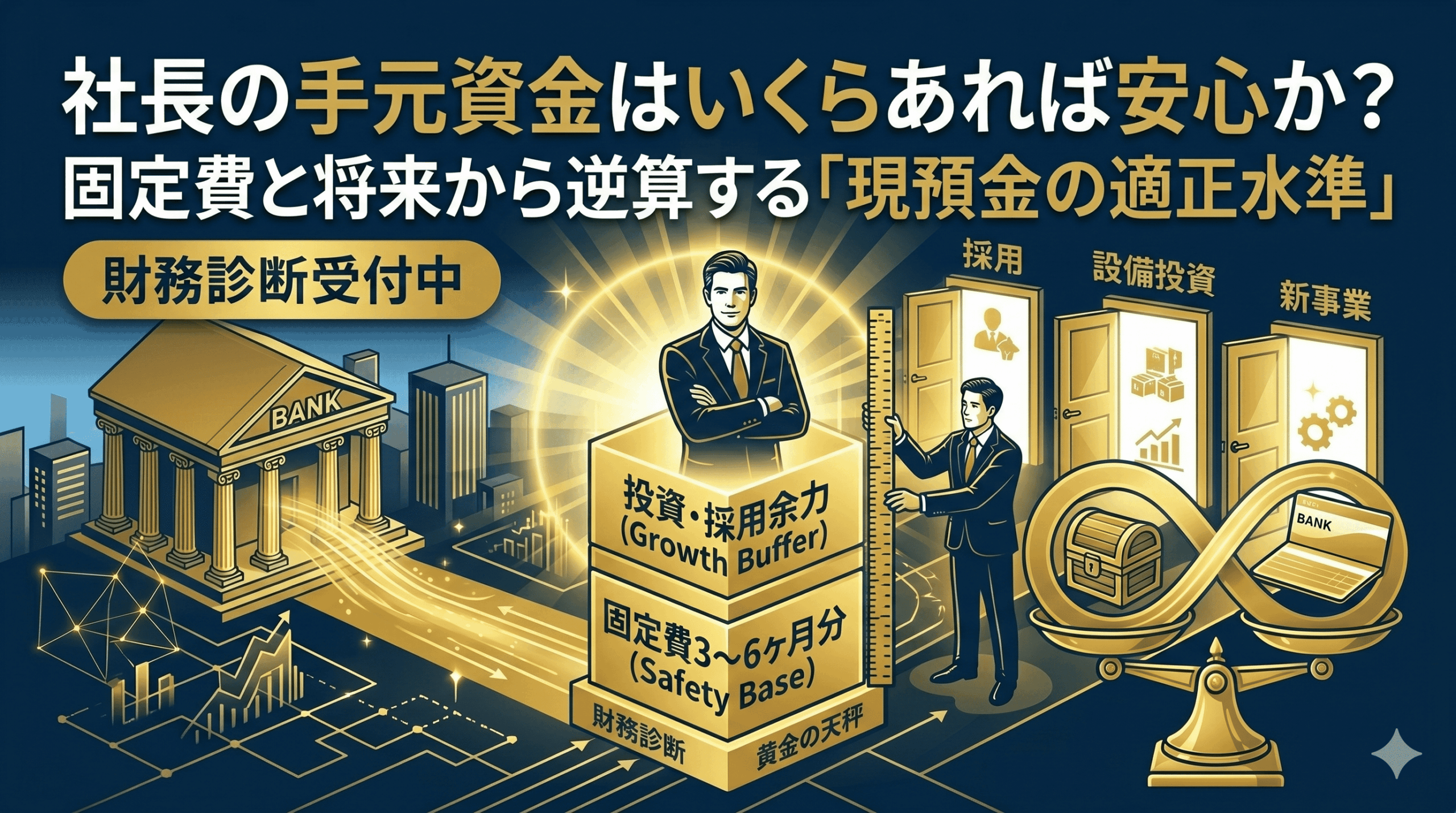 社長の手元資金はいくらあれば安心か？現預金の適正水準を考える