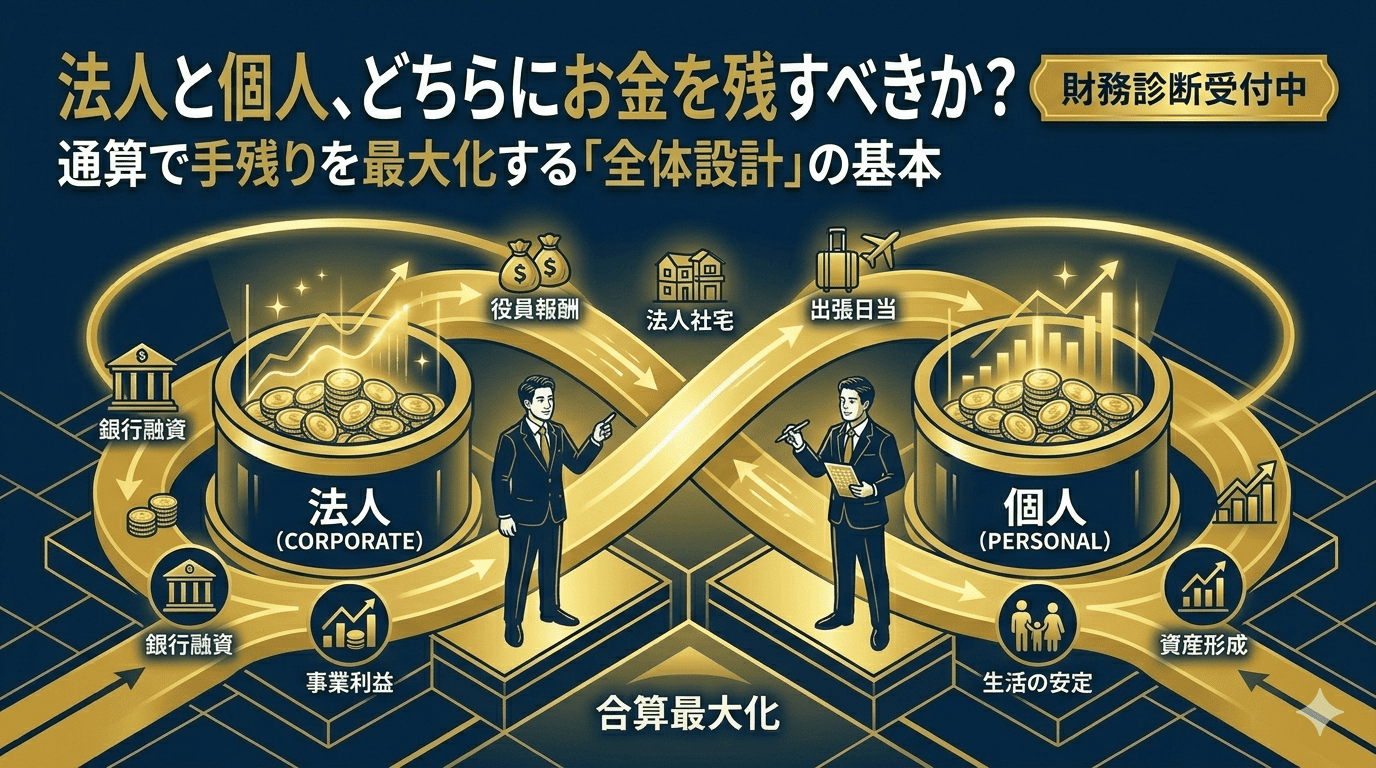 法人と個人、どちらにお金を残すべきか?社長が考えたい現預金最大化の基本