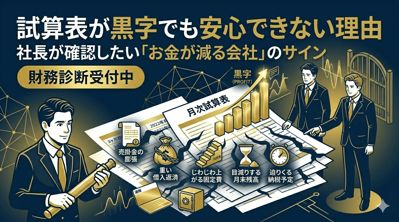 試算表が黒字でも安心できない理由|社長が確認したい「お金が減る会社」のサイン