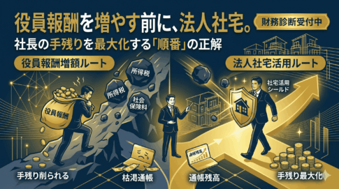役員報酬を増やす前に法人社宅を検討すべき理由｜社長の手残りはどう変わる？