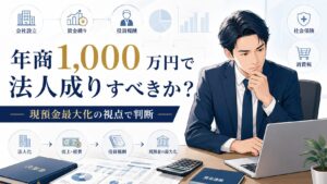 年商1,000万円で法人成りすべきか？ひとり社長が現預金最大化の視点で判断するポイントを解説